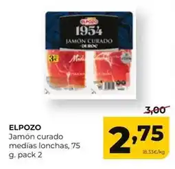 Alimerka Elpozo - jamon curado medias lonchas oferta