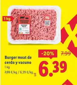 Lidl Burger meat de cerdo y vacuno oferta