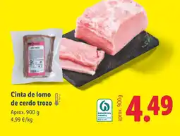 Lidl Cinta de lomo de cerdo trozo oferta
