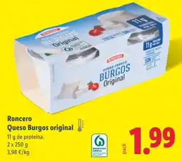 Lidl RONCERO Queso Burgos original oferta