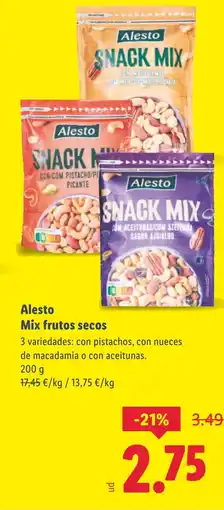 Lidl ALESTO Mix frutos secos oferta