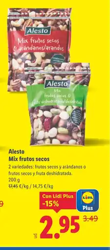 Lidl ALESTO Mix frutos secos oferta
