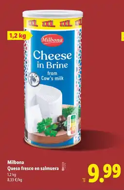 Lidl MILBONA Queso fresco en salmuera oferta