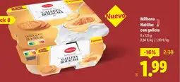 Lidl MILBONA Natillas con galleta oferta