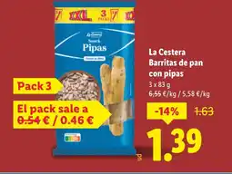 Lidl LA CESTERA Barritas de pan con pipas oferta