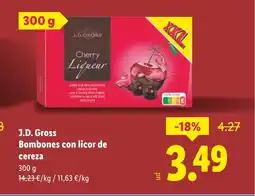 Lidl J.D GROSS Bombones con licor de cereza oferta