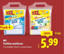 Lidl W5 Toallitas multiusos oferta