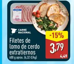 ALDI Filetes de Lomo de cerdo extratiernos oferta