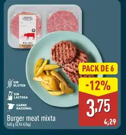 ALDI Burger meat mixta oferta
