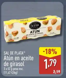 ALDI SAL DE PLATA Atún en aceite de girasol oferta