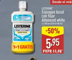ALDI LISTERINE Enjuague bucal con fluor Advanced white oferta