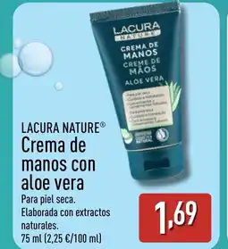 ALDI LACURA NATURE Crema de manos con aloe vera oferta