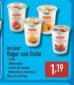 ALDI MILSANI Yogur con fruta oferta