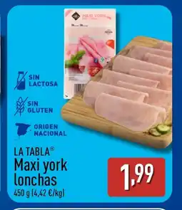 ALDI LA TABLA Maxi york lonchas oferta