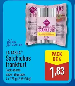 ALDI LA TABLA Salchichas frankfurt oferta