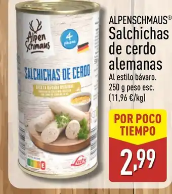 ALDI ALPENSCHMAUS Salchichas de cerdo alemanas oferta