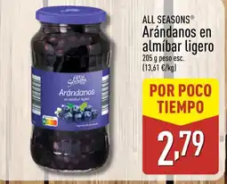 ALDI ALL SEASONS Arándanos en almíbar ligero oferta