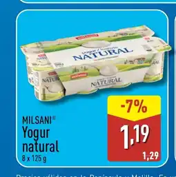 ALDI MILSANI Yogur natural oferta