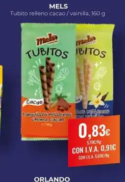 Arenas CashDiplo MELS Tubito relleno cacao/vainilla oferta