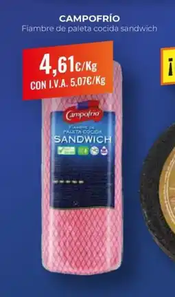 Arenas CashDiplo CAMPOFRÍO Fiambre de paleta cocida sandwich oferta