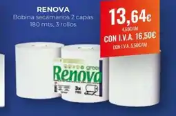 Arenas CashDiplo RENOVA Bobina secamanos 2 capas oferta