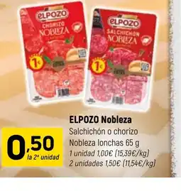 Coviran ELPOZO Nobleza Salchichón o chorizo Nobleza lonchas oferta