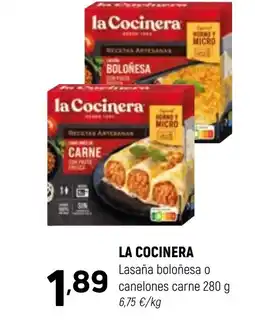 Coviran LA COCINERA Lasaña boloñesa o canelones carne oferta