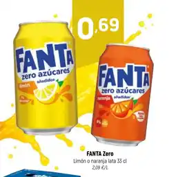 Coviran FANTA Zero Limón o naranja lata oferta