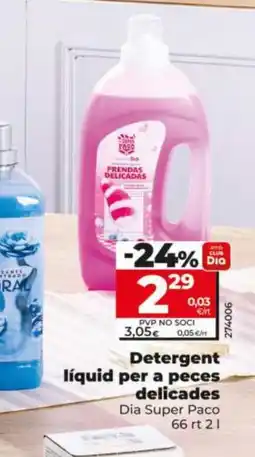 Dia DIA SUPER PACO Detergent líquid per a peces. delicades oferta