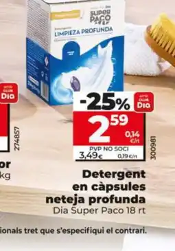 Dia DIA SUPER PACO Detergent en càpsules neteja profunda oferta