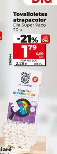 Dia DIA SUPER PACO Tovalloletes atrapacolor oferta