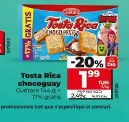 Dia CUÉTARA Tosta Rica chocoguay oferta