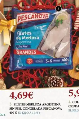 Claudio PESCANOVA Filetes merluza argentina sin piel congelada oferta