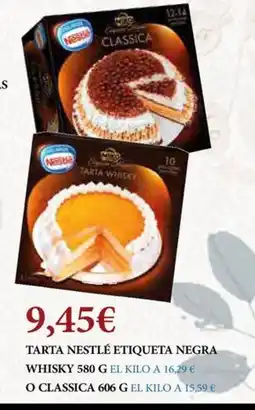 Claudio Tarta nestlé etiqueta negra whisky o classica oferta