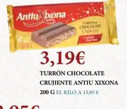 Claudio ANTIU XIXONA Turrón chocolate crujiente oferta