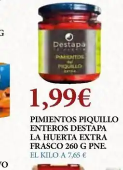 Claudio Pimientos piquillo enteros destapa la huerta extra frasco oferta