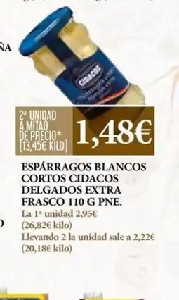 Claudio Espárragos blancos cortos cidacos delgados extra oferta