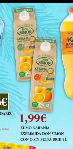 Claudio Zumo naranja exprimida don simon con o sin pulpa oferta