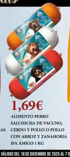 Claudio IFA AMIGO Alimento perro salchicha de vacuno, cerdo y pollo o pollo con arroz y zanahoria oferta
