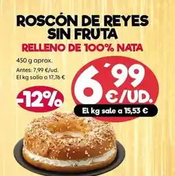 AhorraMas Roscon de reyes sin fruta oferta