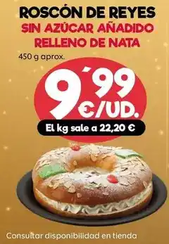 AhorraMas Roscon de reyes sin azucar anadido oferta
