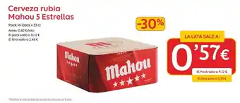 AhorraMas Mahou - cerveza rubia 5 estrellas oferta