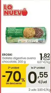 Eroski Eroski - galleta digestive avena chocolate oferta