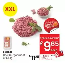 Eroski Eroski - beef burger meat xxl oferta