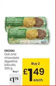 Eroski Eroski - oat and chocolate digestive biscuits oferta