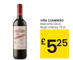 Eroski Viña cumbrero - red wine d.o.c. rioja crianza oferta