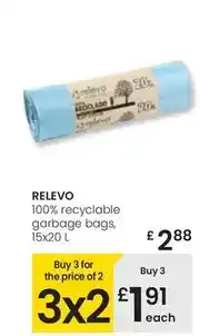 Eroski Relevo - 100% recyclable garbage bags oferta