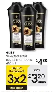 Eroski Gliss - selected total repair shampoos oferta