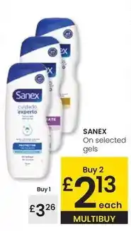 Eroski Sanex - on selected gels oferta