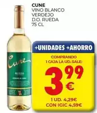 CashDiplo Cune - vino blanco verdejo d.o. rueda oferta